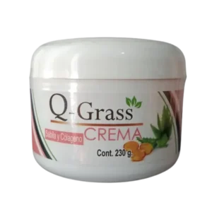 Frasco de Gel Corporal Q-Grass reafirmante con sábila y colágeno 230mL