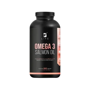 Frasco de Omega 3 Aceite Puro de Salmón B Life con 360 cápsulas EPA y DHA